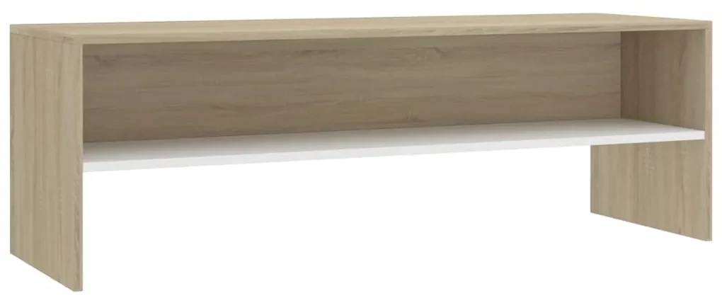 vidaXL Tv-meubel 120x40x40 cm bewerkt hout wit en sonoma eikenkleurig