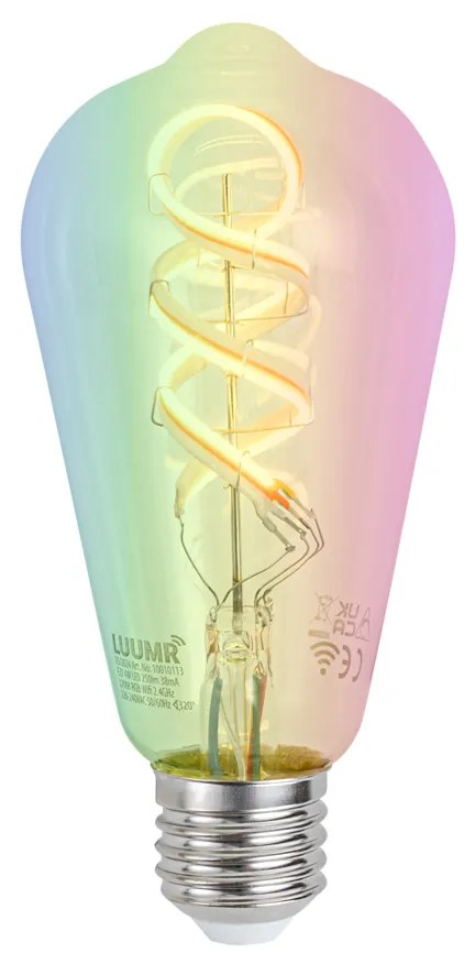 Smart E27 dimbare LED lamp ST64 helder RGBW 4W 250 lm 2700K