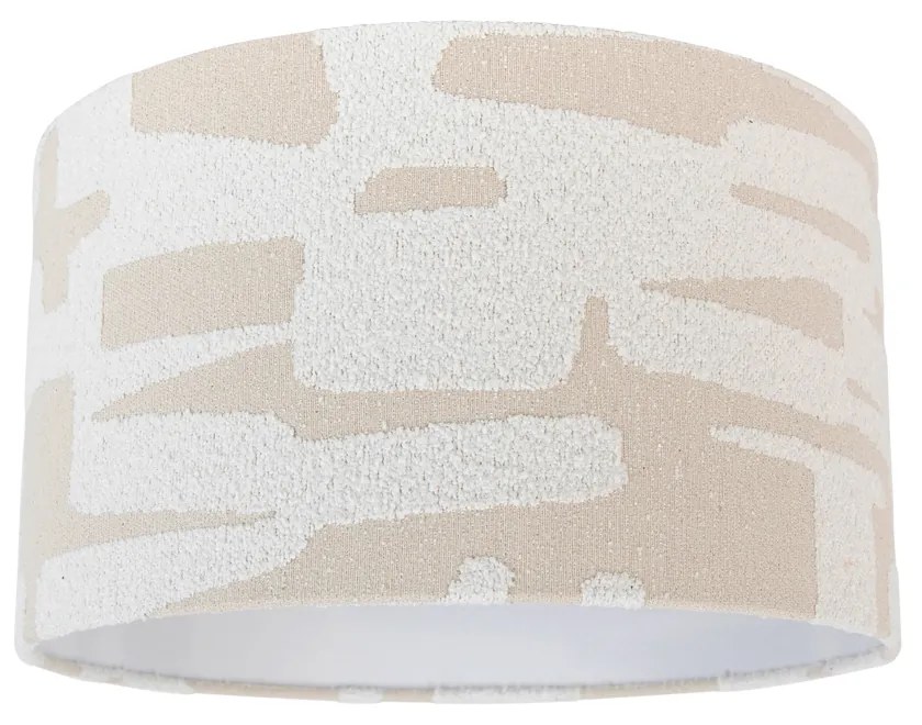 Stoffen lampenkap wit met beige gestreept 35/35/20