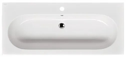 BRAUER Moon wastafel - 100x46x10cm - 1 wasbak - 1 kraangat - keramiek - glans wit WT-MO1001HW