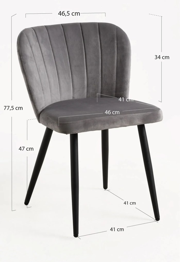 Pak 4 Fluwelen Luk Stoelen