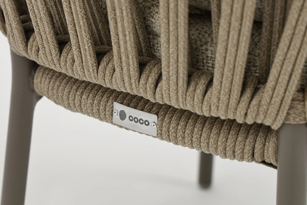 Tuinset Ronde Tuintafel 6 personen 158 cm Rope Zand/Beige Coco Viento/Trino