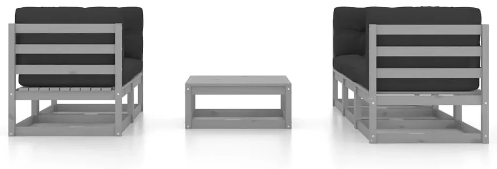 vidaXL 6-delige Loungeset met kussens massief grenenhout
