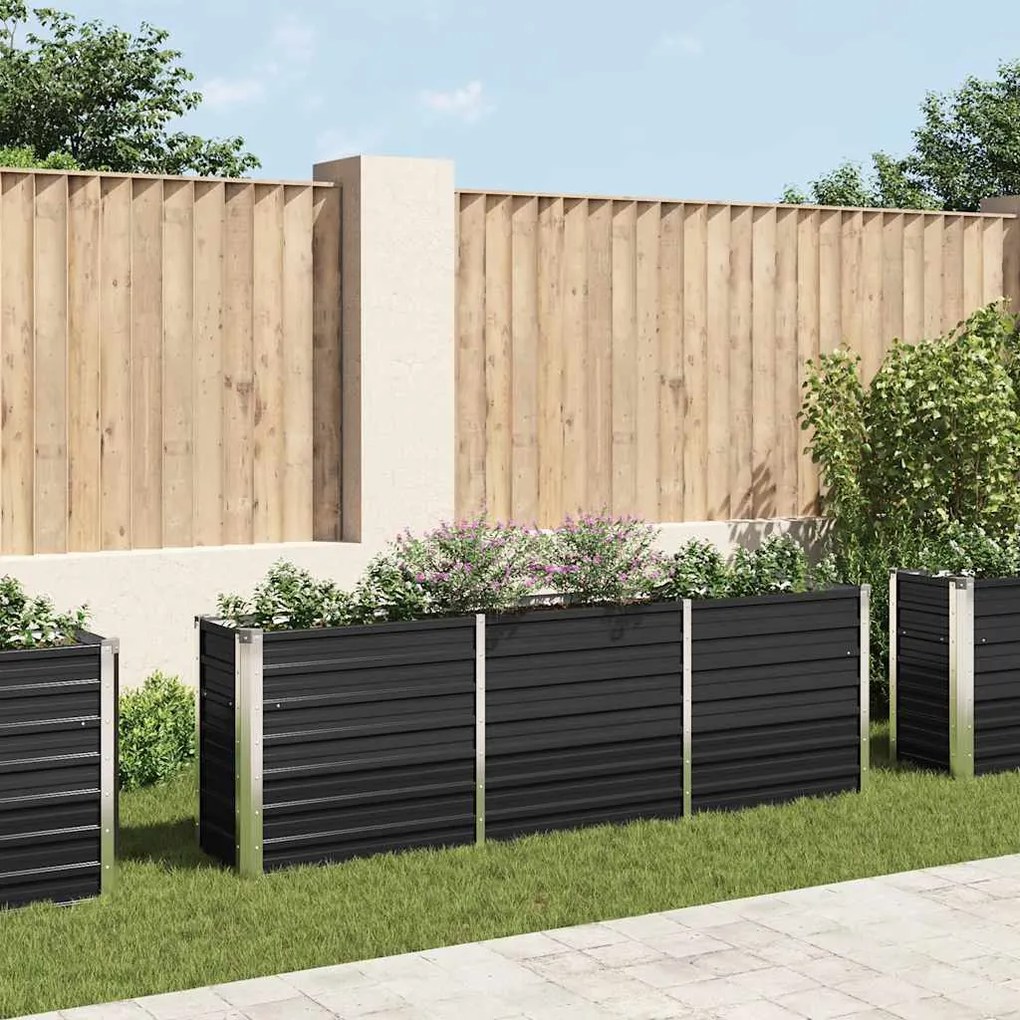 vidaXL Plantenbak verhoogd 240x40x77 cm gegalvaniseerd staal antraciet