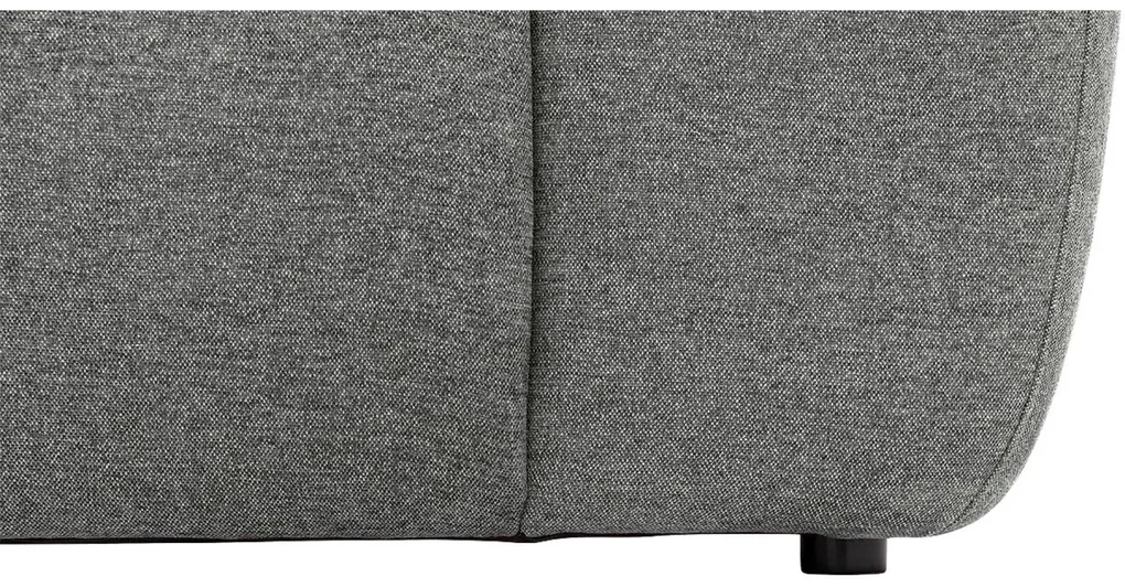 Goossens Excellent Bank Kubus - 30 X 30 Cm Stiksel grijs, stof, 1,5-zits, modern design met chaise longue links