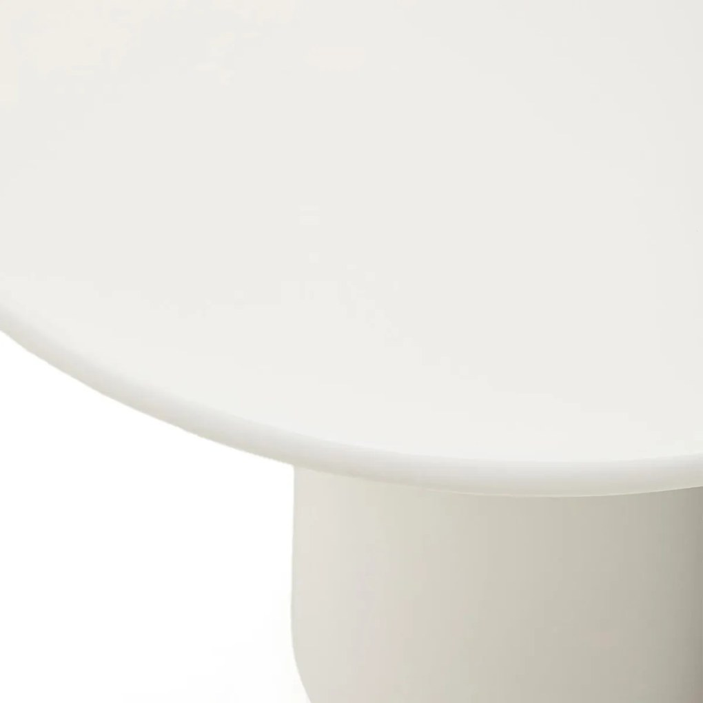 Kave Home Albanella Witte Salontafel Glanzend Cement 65 Cm - 65 X 65cm.