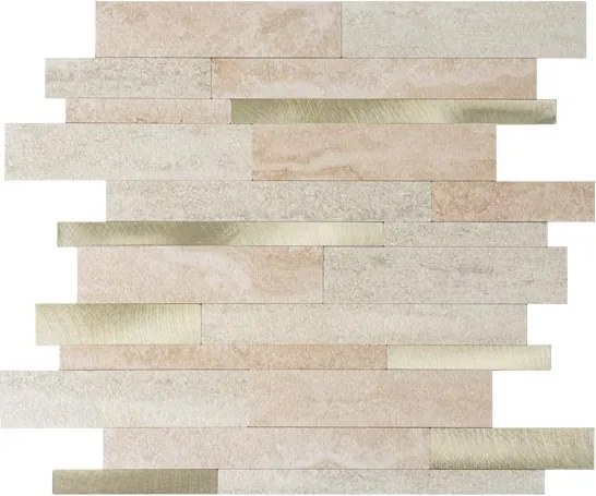 Zelfklevende Steenstrip Tegelstrook Beige - 29.8 cm x 29.6 cm x 0.40 cm | 0.5 kg | Paneli zelfklevende steenstrips