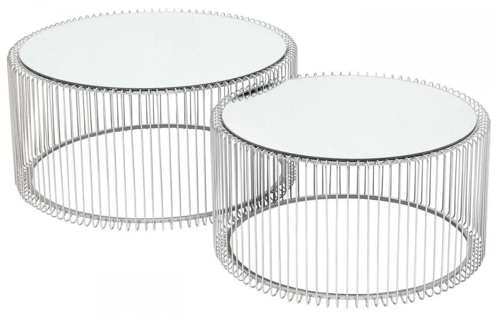 Kare Design Wire Zilveren Salontafelset Rond