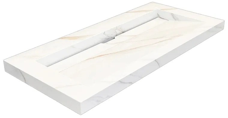 Lambini Designs Quri keramische wastafel 100cm marmer zonder kraangat