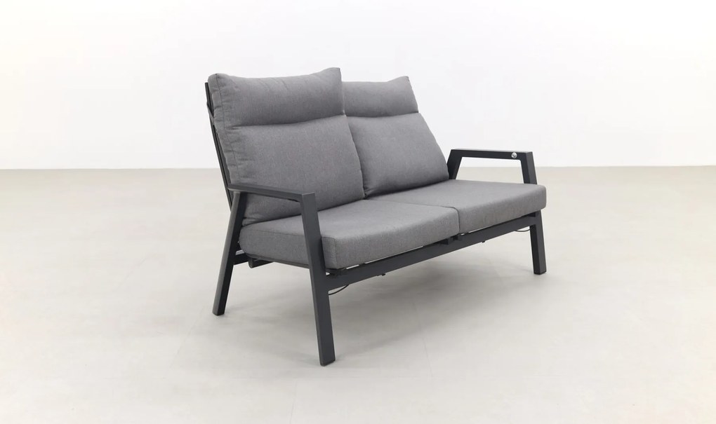 Azoren/Jersey stoel-bank loungeset 4-delig verstelbaar - Antraciet OP=OP
