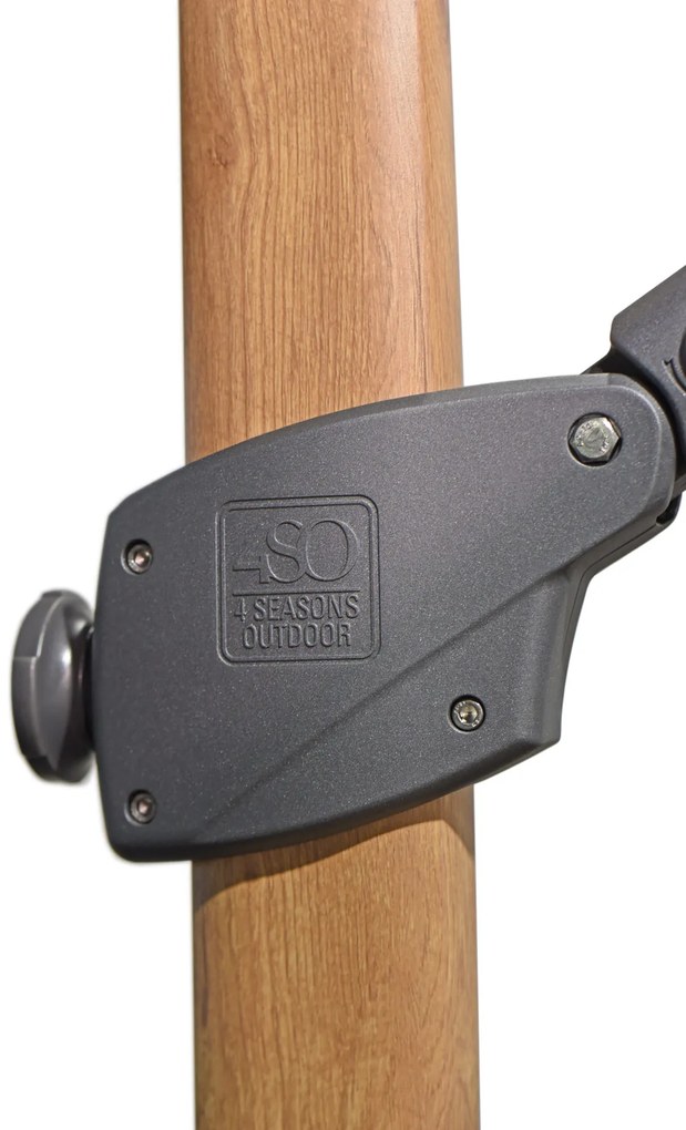 4 Seasons Outdoor Siesta PREMIUM 300 x 300 cm parasol charcoal, wood look frame Parasol   houtkleur weerbestendig