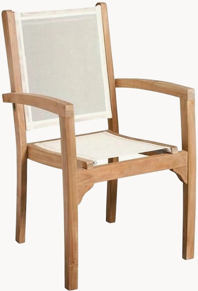 Tuin eetstoelen Fun van teakhout met armleuningen, 2 stuks