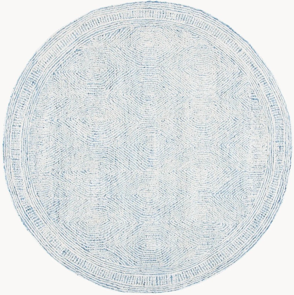 Rond handgetuft laagpolig wollen vloerkleed Alaska