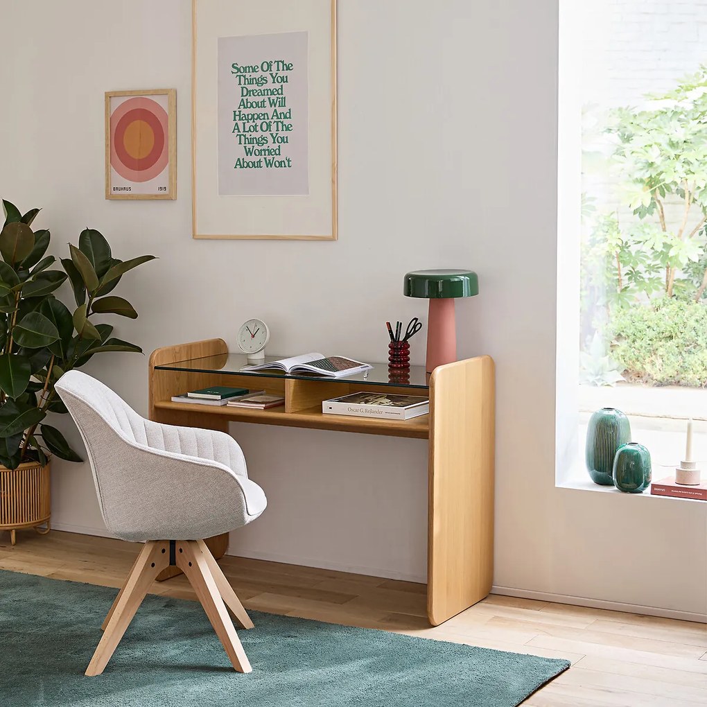 Bureau met gehard glazen blad, Ericson