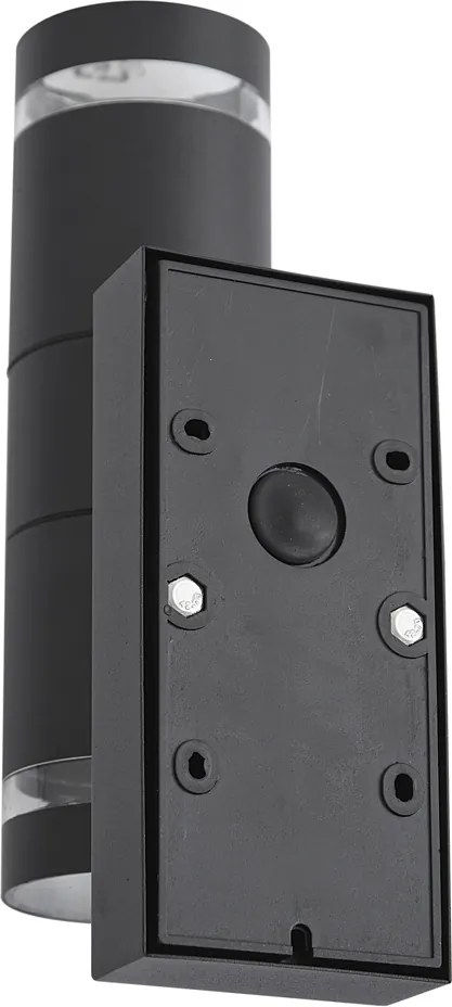 Moderne buiten wandlamp zwart 2-lichts IP44 met bewegingssensor - Dubbla