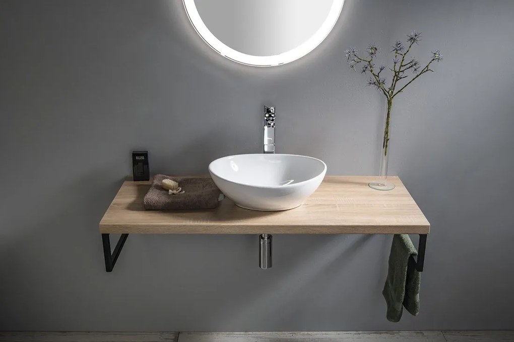 Aqualine Vega 97.5cm badkamermeubel met ovale waskom