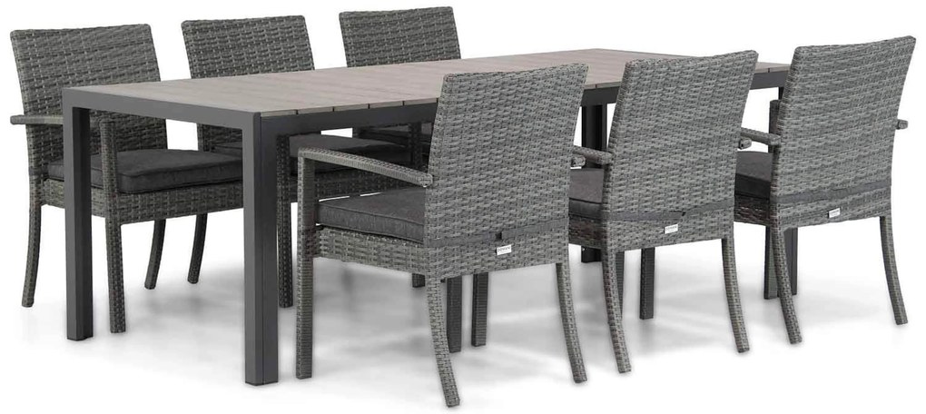 Tuinset 6 personen 217 cm Wicker Grijs Domani Furniture Albergo/Young
