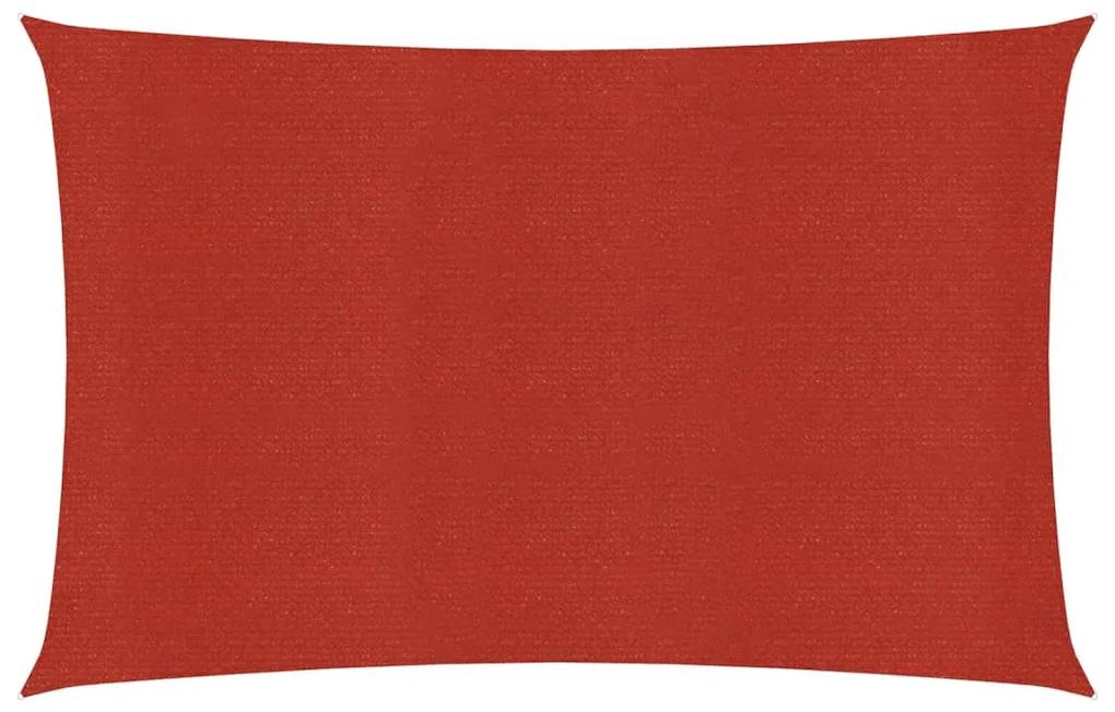 vidaXL Zonnezeil 160 g/m² 2,5x4,5 m HDPE rood