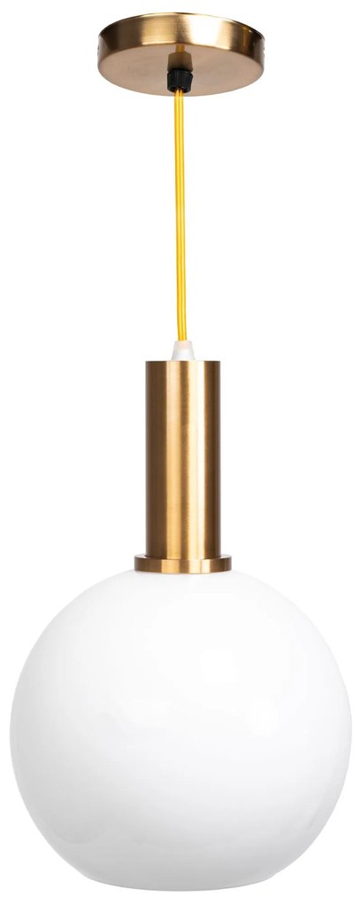 Hanglamp Glas Melkachtig Bol Goud Wit APP666-1CP