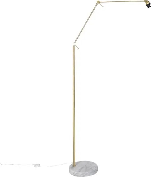 Moderne vloerlamp goud velours kap grijs 50 cm - Editor