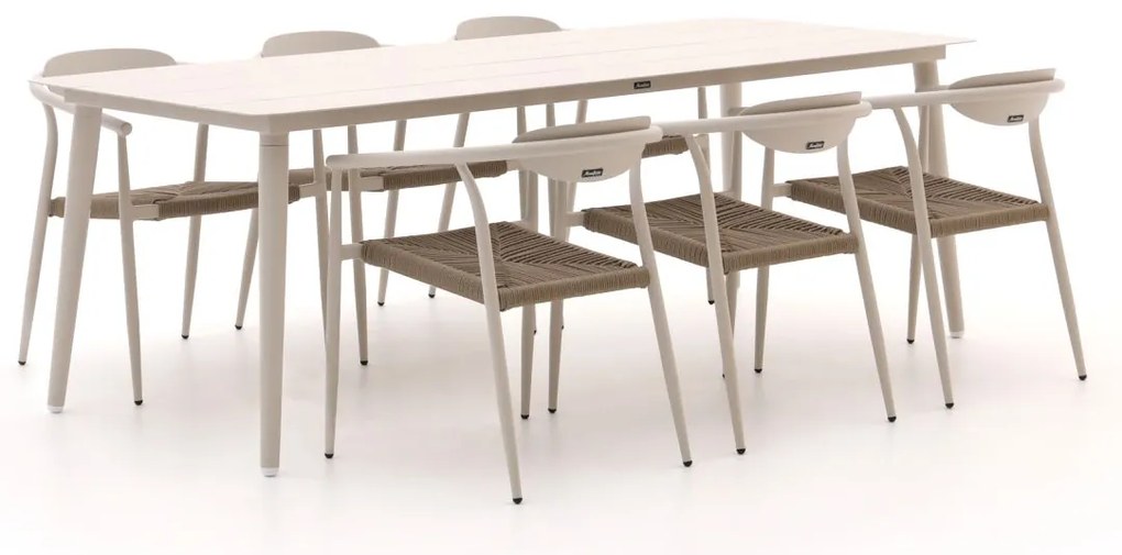 Diningset Manifesto  | 6 personen aluminium | Tuinset stapelbaar | 7-delig | Kees Smit Tuinmeubelen