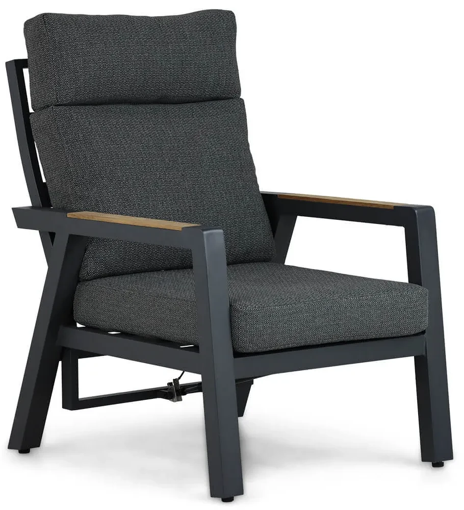 Stoel en Bank Loungeset 5 personen Aluminium/teak Grijs Lifestyle Garden Furniture Marseille