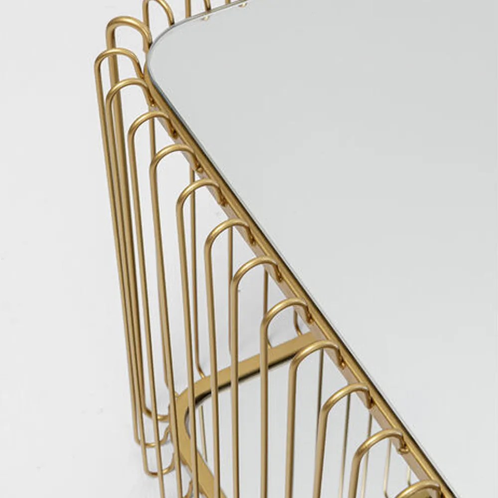 Kare Design Wire Double Rechthoekige Salontafel Goud Met Glasplaat - 119.5 X 60cm.