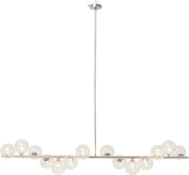Hanglamp Breed Met Glazen Bollen Chroom
