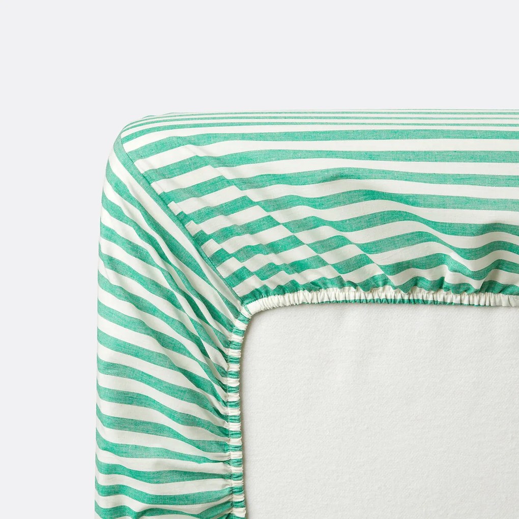 Katoenen hoeslaken, omslag 30 cm, groen, Soizic