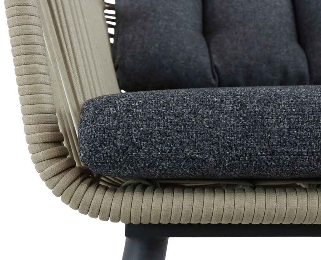 Tuinset 8 personen 300 cm Aluminium/wicker Grijs Coco Custa/Weave