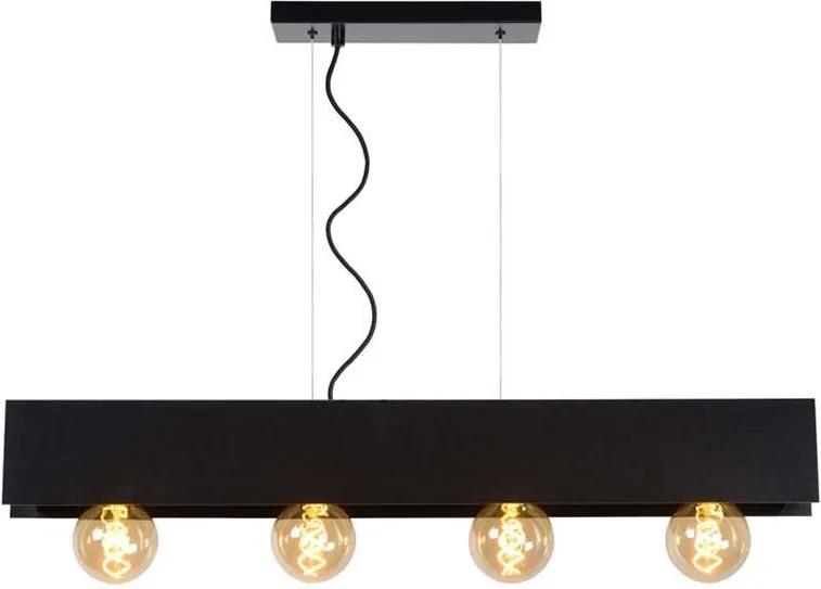 Lucide hanglamp Surtus - zwart - 90x7x130 cm - Leen Bakker