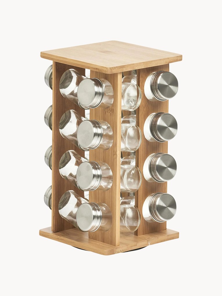 Draaibaar bamboe kruidenrek Dahle met voorraadpotten, 17-delig