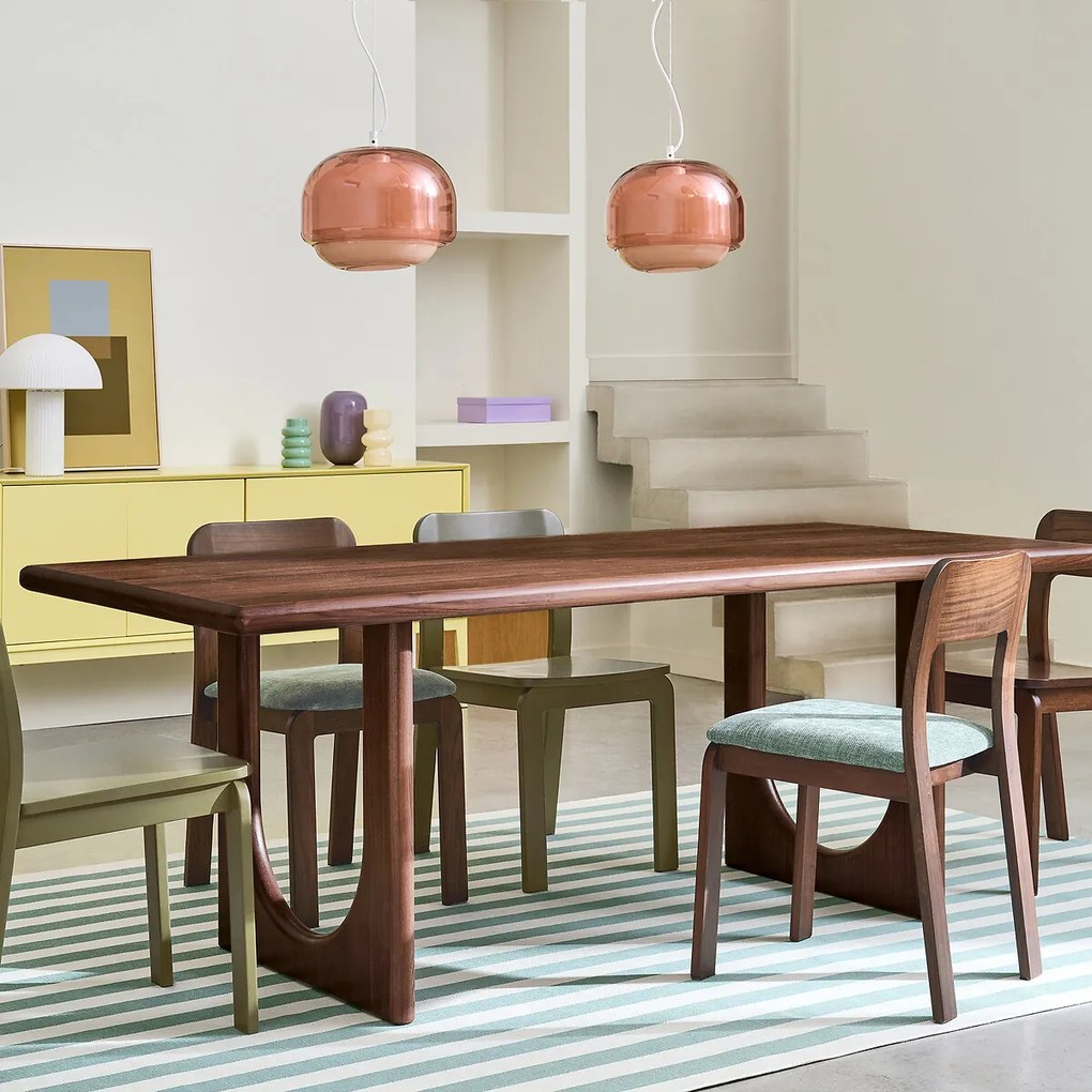 Eettafel, walnootfineer, 6 tot 8 couverts, DOUVE