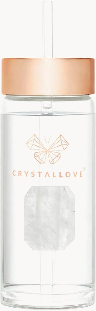 Waterfles Straw Crystallove van helder kwarts