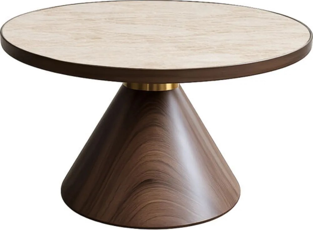 Ronde Salontafel Travertin - 70 X 70cm.