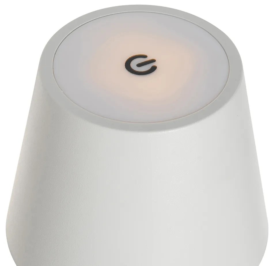 Buitenlamp LED Set van 2 tafellampen wit met dimmer en oplaadbaar - Murdock Modern IP54 Buitenverlichting rond Lamp