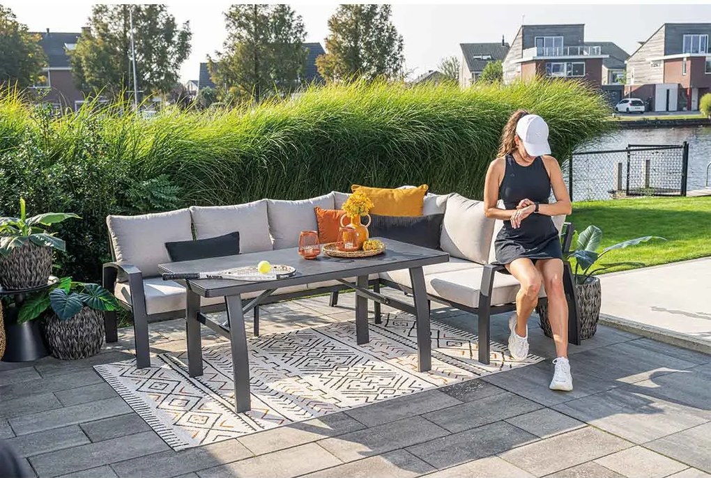 Garden Impressions Cameron lounge dining set 3-delig rechts - desert sand