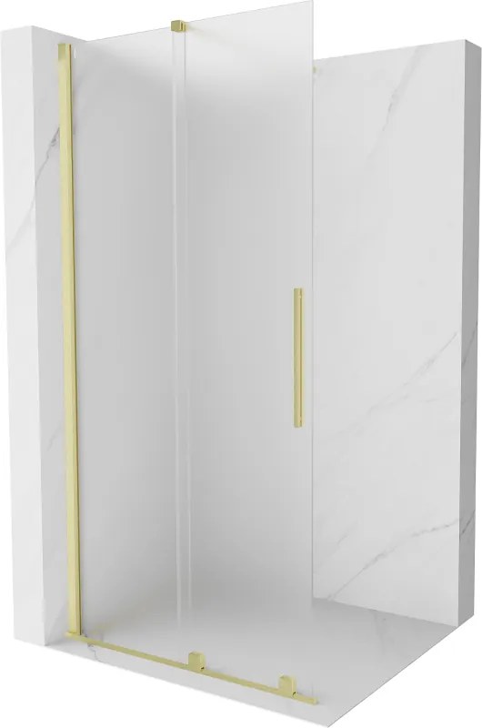 Mexen Velar douchewand schuifdeur Walk-in 80 x 200 cm, matglas 8 mm, goud geborsteld - 871-080-000-33-55