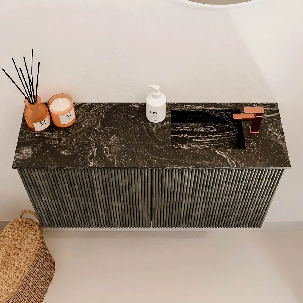 Mondiaz Joya DLux 80cm toiletmeubel shadow met wastafel faye rechts 1 kraangat lava
