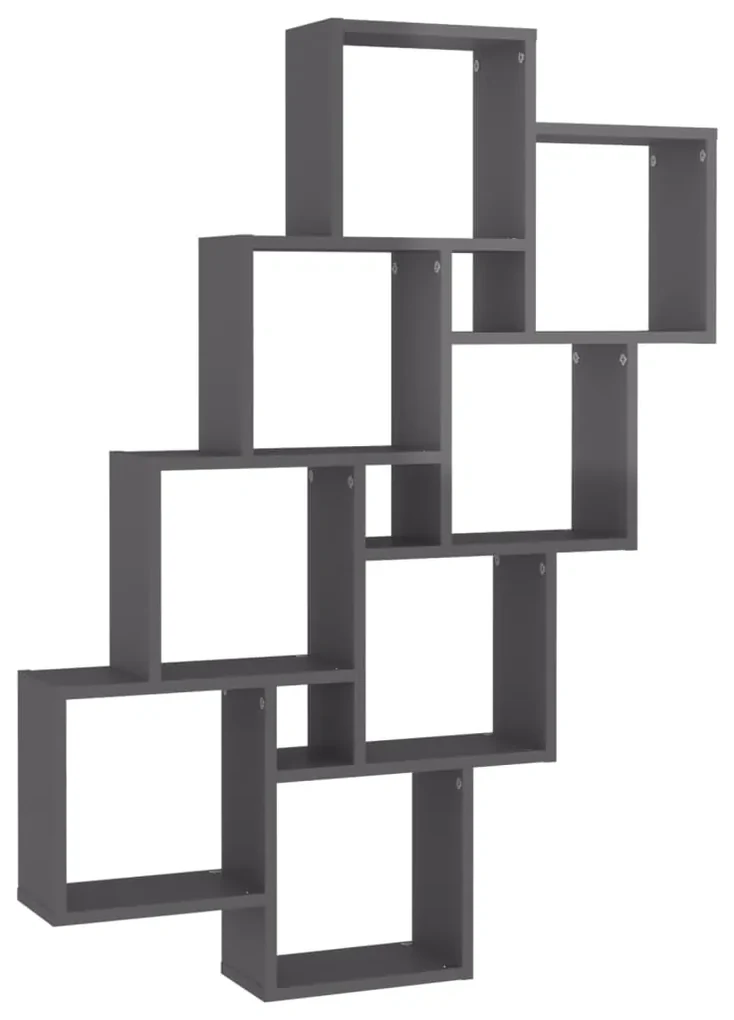 vidaXL Wandschap kubus 90x15x119 cm spaanplaat hoogglans grijs