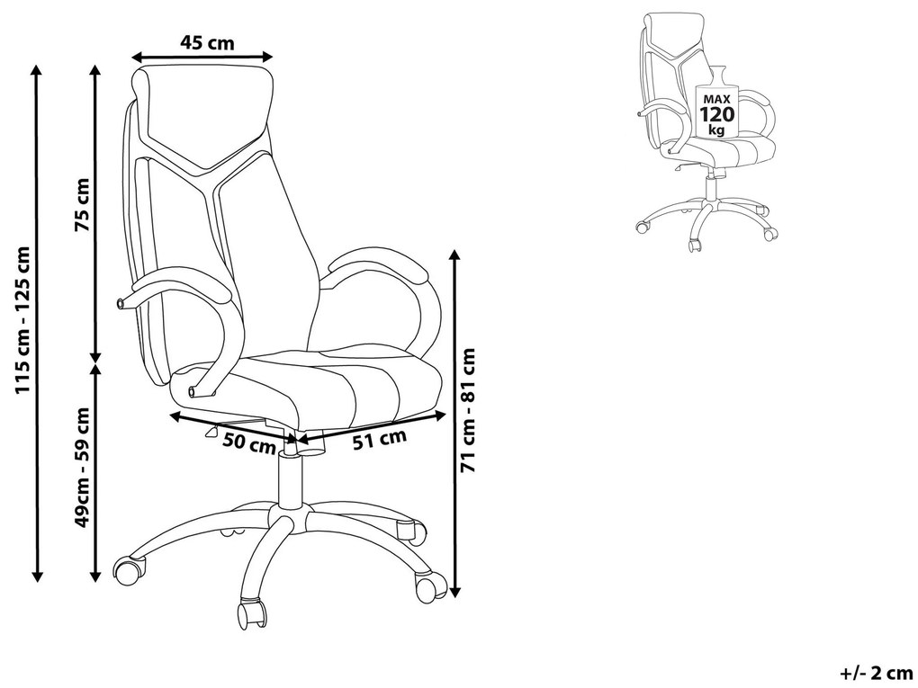 Bureaustoel beige FORMULA 1 Beliani