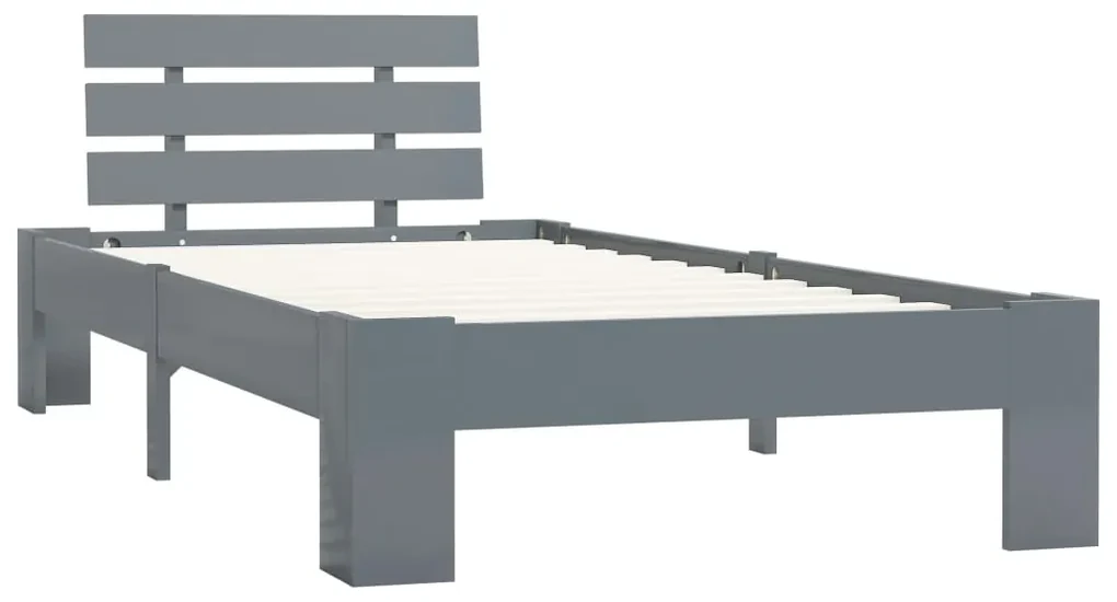 vidaXL Bedframe massief grenenhout grijs 90x200 cm