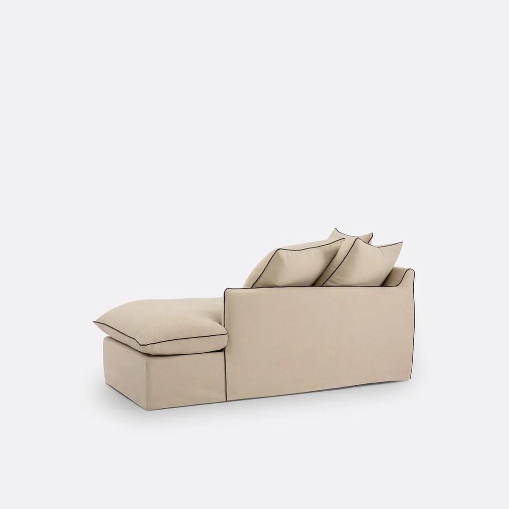 Longchair, afneembare hoezen, in dik linnen, Odna