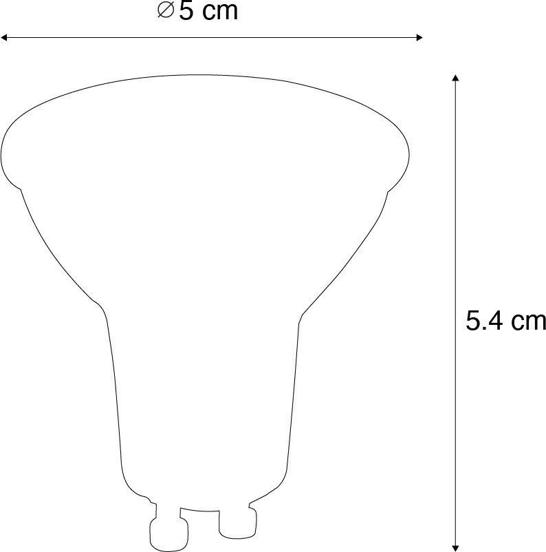 Set van 5 GU10 LED lamp zwart 7W 610 lm 3000K