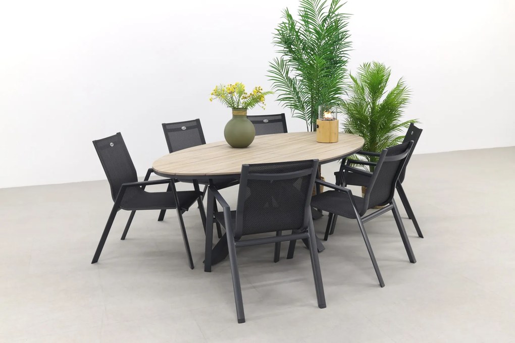 Hartman Napoli stapelbaar/GI Edison 220x115 cm. - ovale tuinset