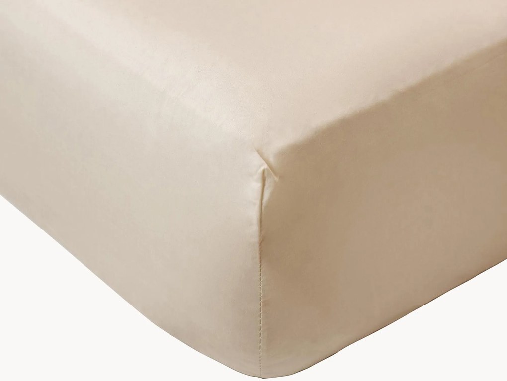 Boxspring hoeslaken Cream van perkalkatoen