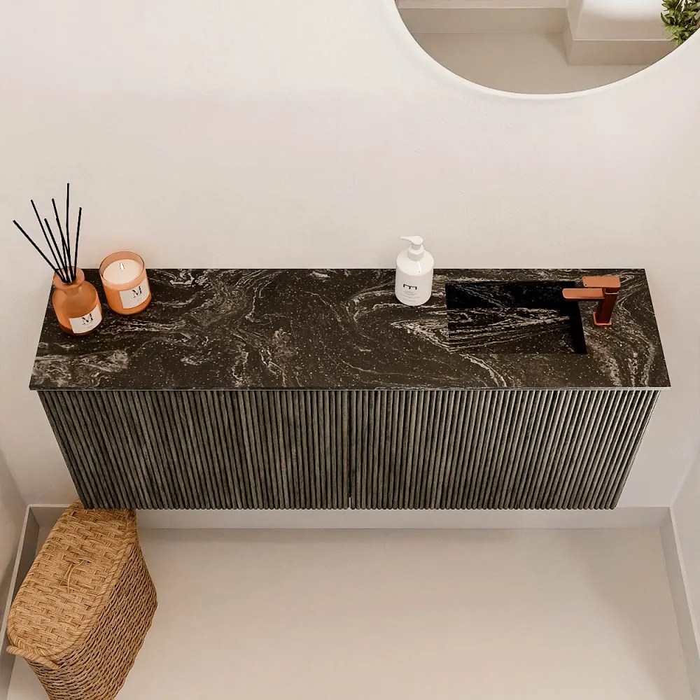 Mondiaz Joya DLux 100cm toiletmeubel shadow met wastafel faye rechts 1 kraangat lava