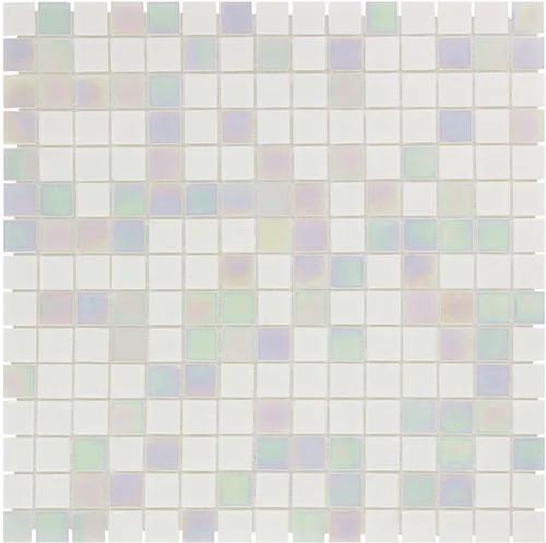 Mozaiektegel Amsterdam Quartz - Rainbow White Mix Pearl Glass 322x322