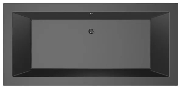 Xenz Society Duobad - 190x90x53 - afvoer Midden - acryl - ebony 6854-29
