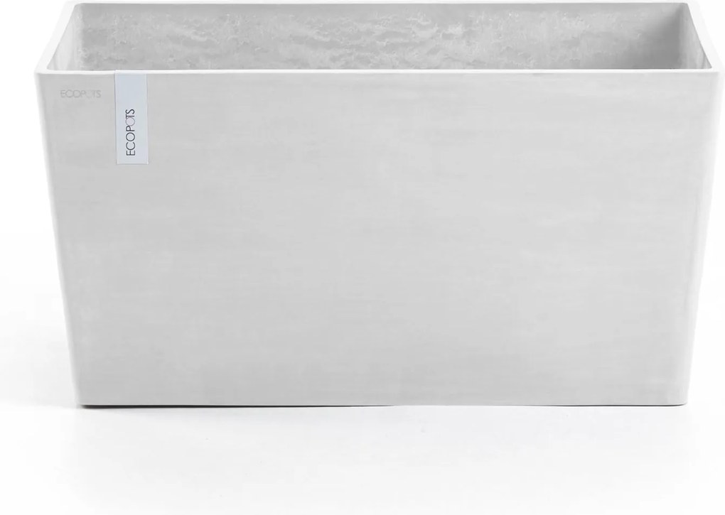 Ecopots bloempot Paris 80 - Rechthoekig - Pure White - 80,3 x 38 x H40,5 cm